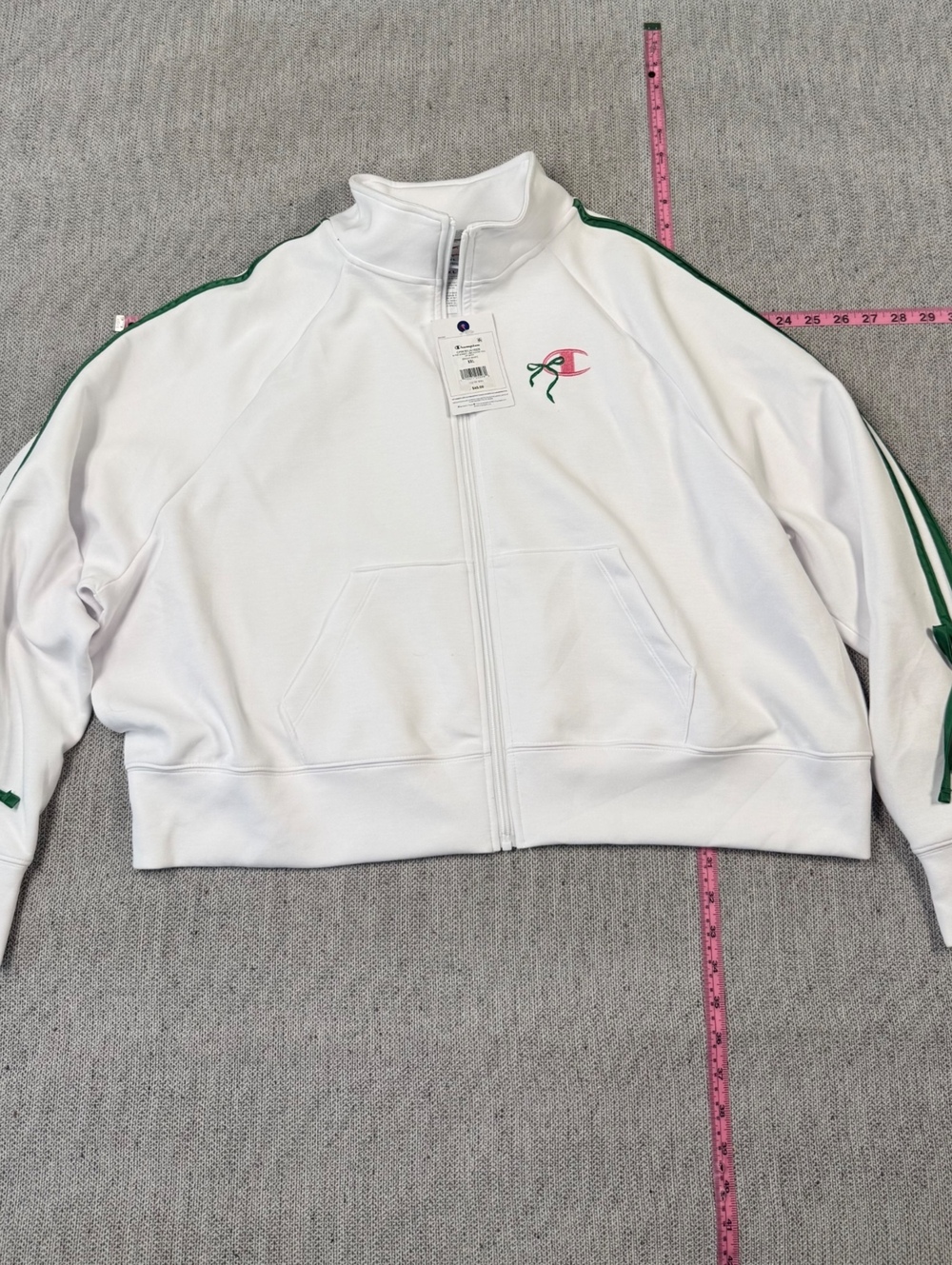 Champion White Full Zip Mock Neck Jacket XXL